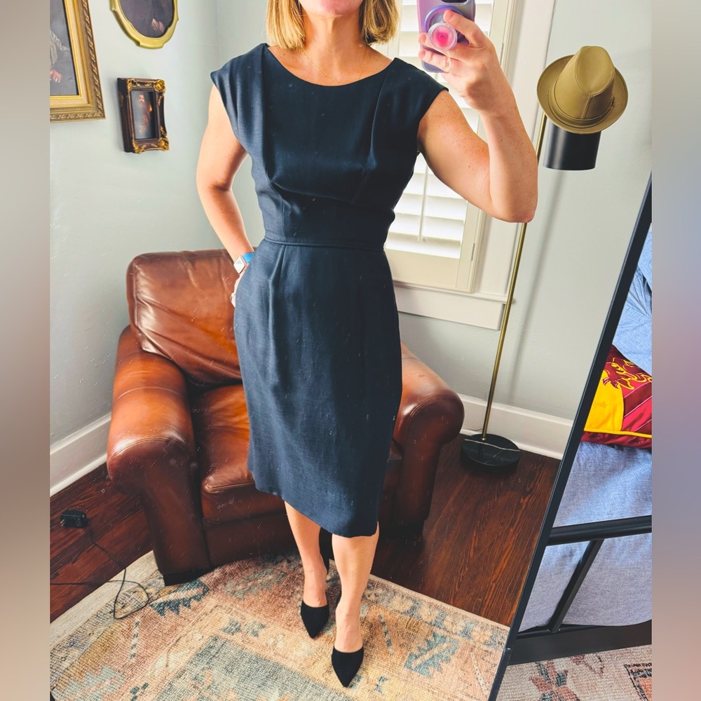 Black vintage knee length dress